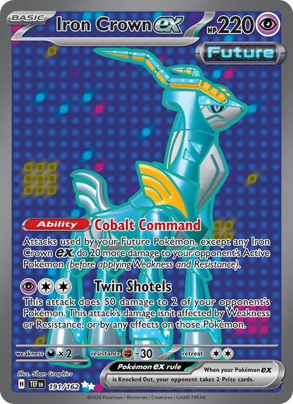 Iron Crown ex Ultra Rare Pokemon card #191 from Temporal Forces