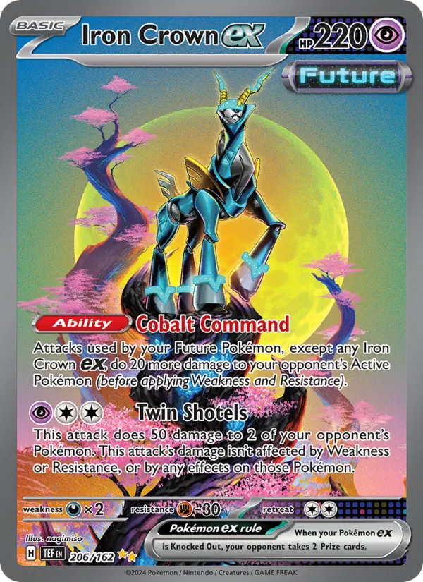 Iron Crown ex Special illustration rare Pokemon card #206 from Temporal Forces