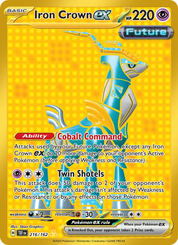 Iron Crown ex Hyper rare Pokemon card #216 from Temporal Forces