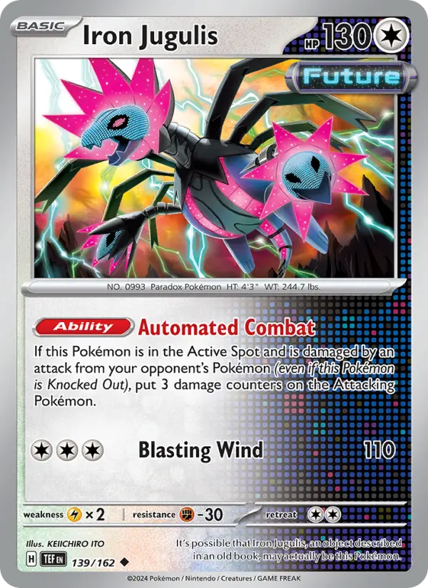Iron Jugulis Uncommon Pokemon card #139 from Temporal Forces