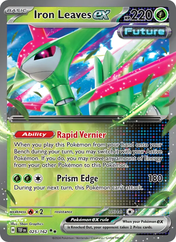 Iron Leaves ex Double rare Pokemon card #025 from Temporal Forces