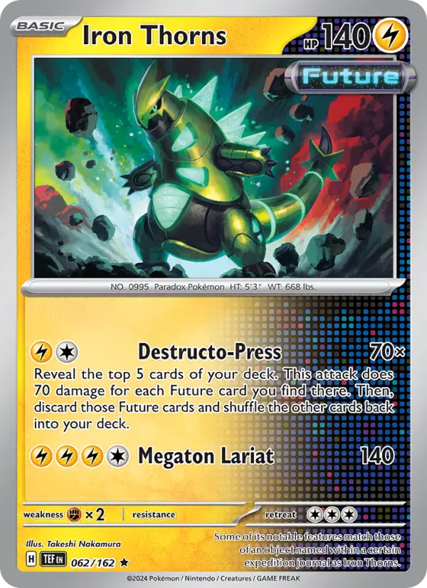 Iron Thorns Rare Pokemon card #062 from Temporal Forces