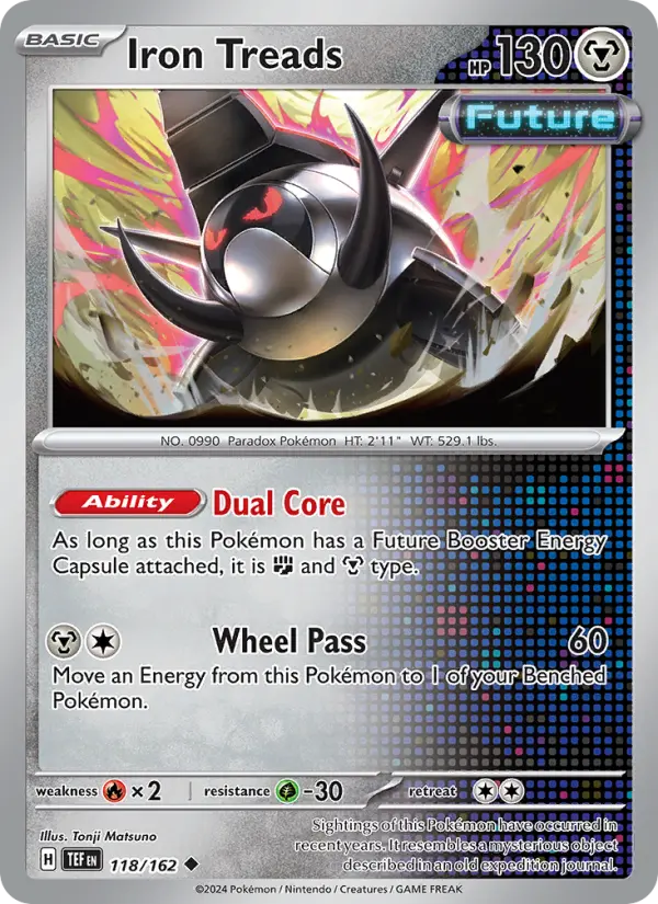 Iron Treads Pokemon card artwork