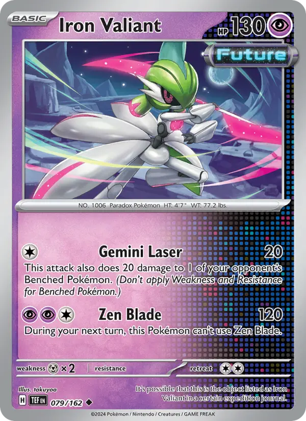 Iron Valiant Uncommon Pokemon card #079 from Temporal Forces
