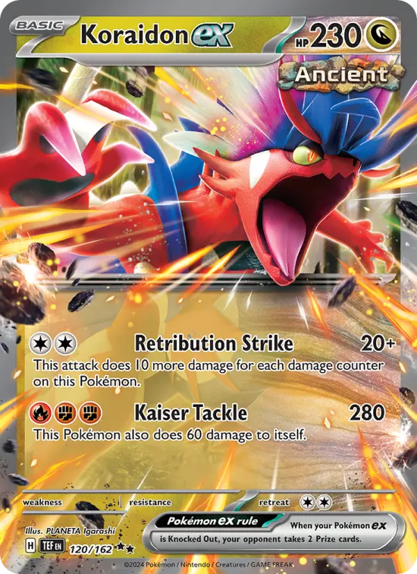 Koraidon ex Double rare Pokemon card #120 from Temporal Forces