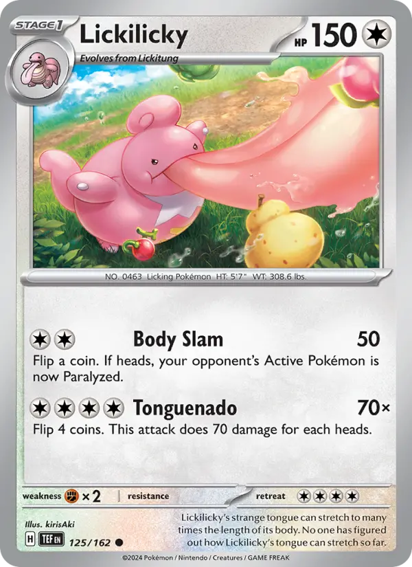 Lickilicky Common Pokemon card #125 from Temporal Forces