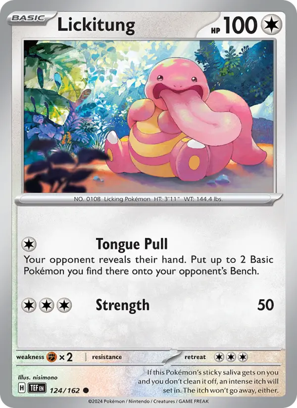 Lickitung Common Pokemon card #124 from Temporal Forces