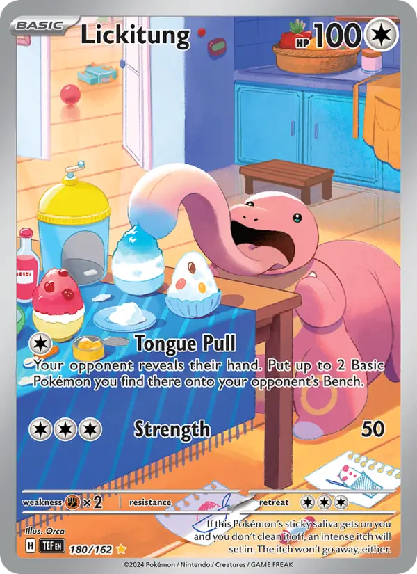 Lickitung Illustration rare Pokemon card #180 from Temporal Forces