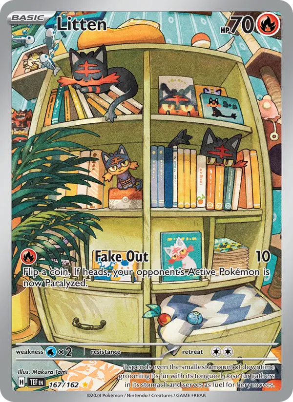 Litten Illustration rare Pokemon card #167 from Temporal Forces