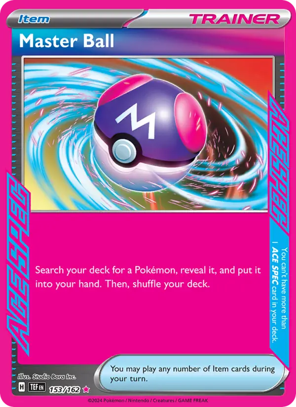 Master Ball ACE SPEC Rare Pokemon card #153 from Temporal Forces