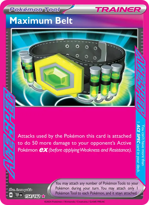 Maximum Belt ACE SPEC Rare Pokemon card #154 from Temporal Forces