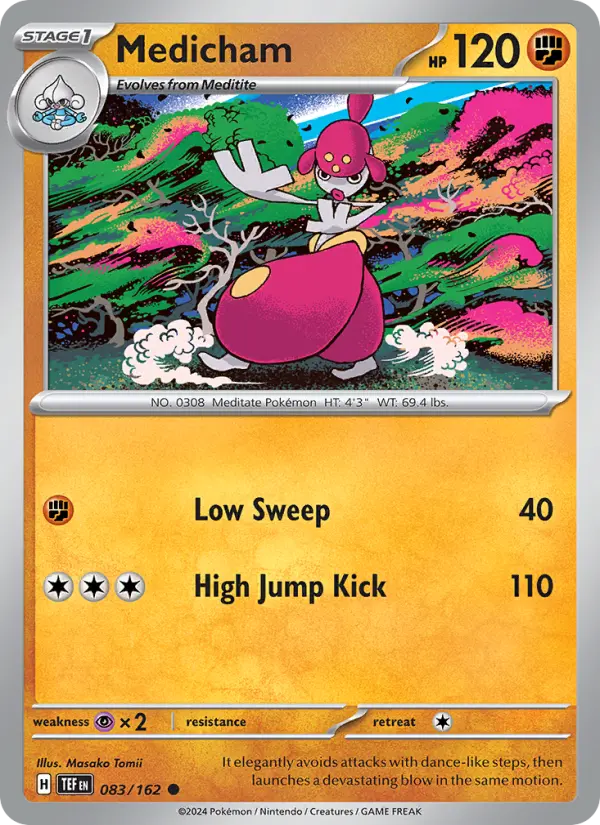 Medicham Common Pokemon card #083 from Temporal Forces