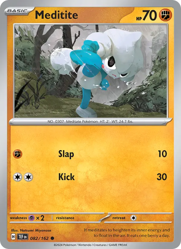 Meditite Common Pokemon card #082 from Temporal Forces