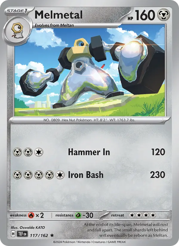 Melmetal Rare Pokemon card #117 from Temporal Forces