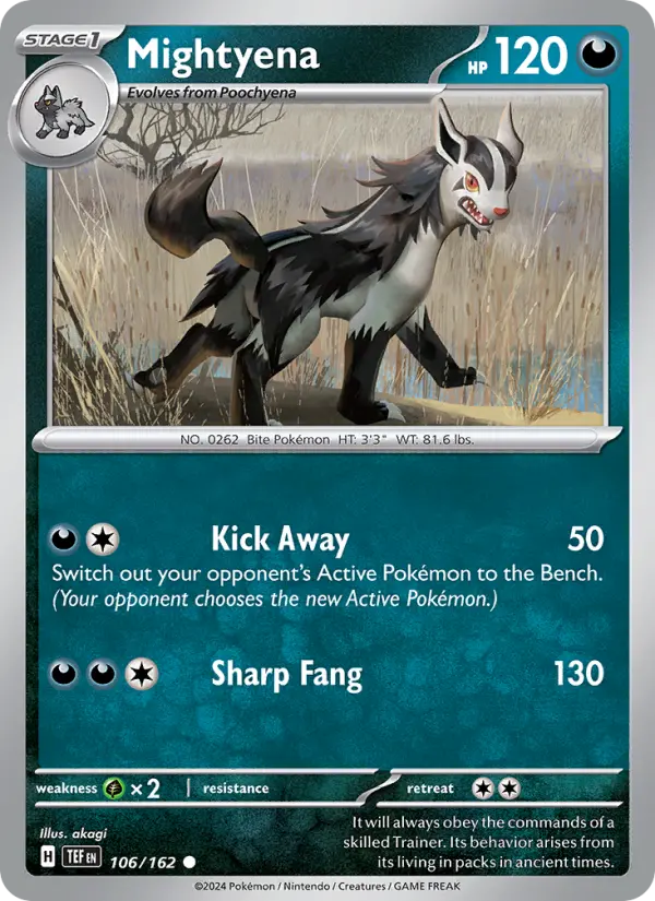 Mightyena Common Pokemon card #106 from Temporal Forces