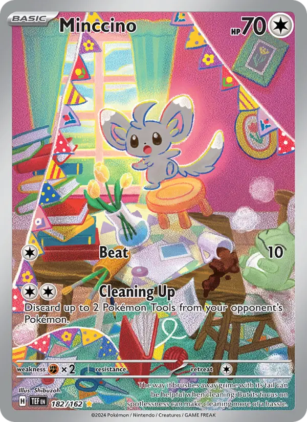 Minccino Illustration rare Pokemon card #182 from Temporal Forces