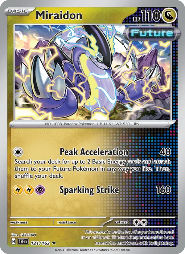 Miraidon Rare Pokemon card #121 from Temporal Forces