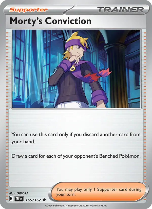 Morty's Conviction Uncommon Pokemon card #155 from Temporal Forces