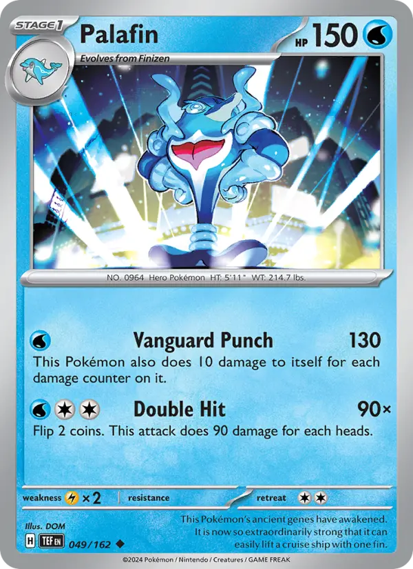Palafin Uncommon Pokemon card #049 from Temporal Forces
