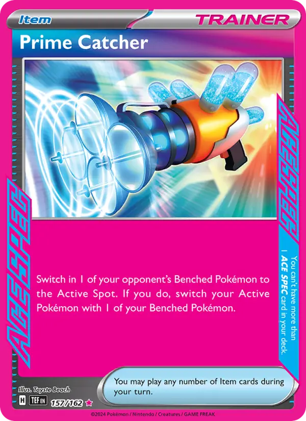 Prime Catcher ACE SPEC Rare Pokemon card #157 from Temporal Forces