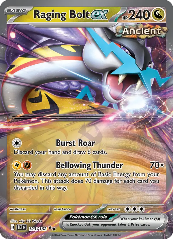 Raging Bolt ex Double rare Pokemon card #123 from Temporal Forces