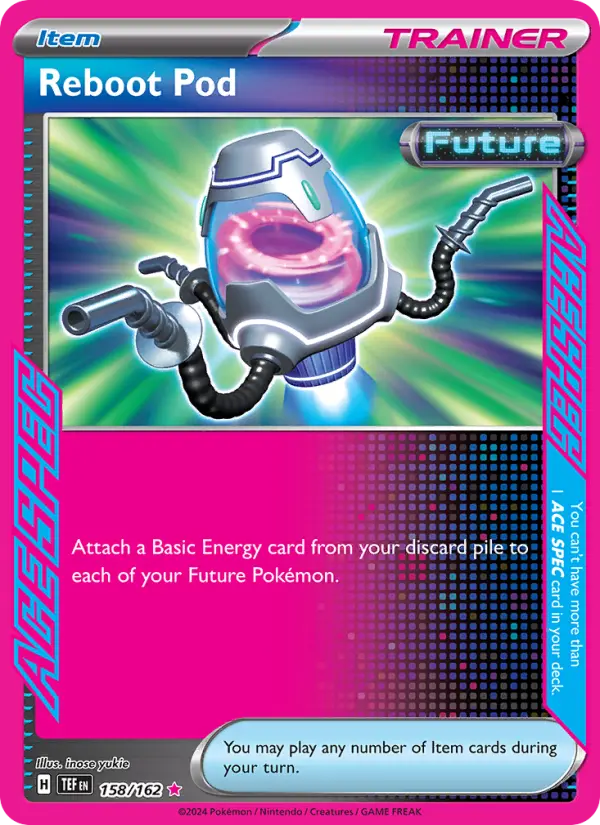 Reboot Pod ACE SPEC Rare Pokemon card #158 from Temporal Forces
