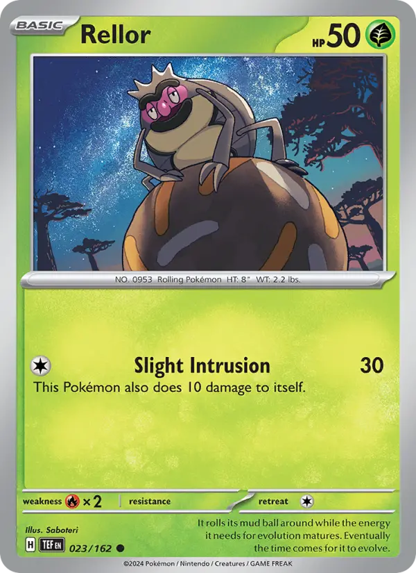 Rellor Common Pokemon card #023 from Temporal Forces