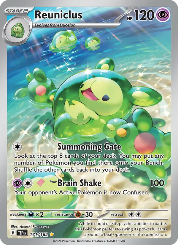 Reuniclus Illustration rare Pokemon card #171 from Temporal Forces