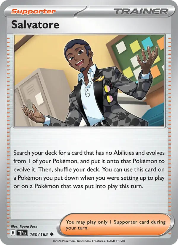 Salvatore Uncommon Pokemon card #160 from Temporal Forces