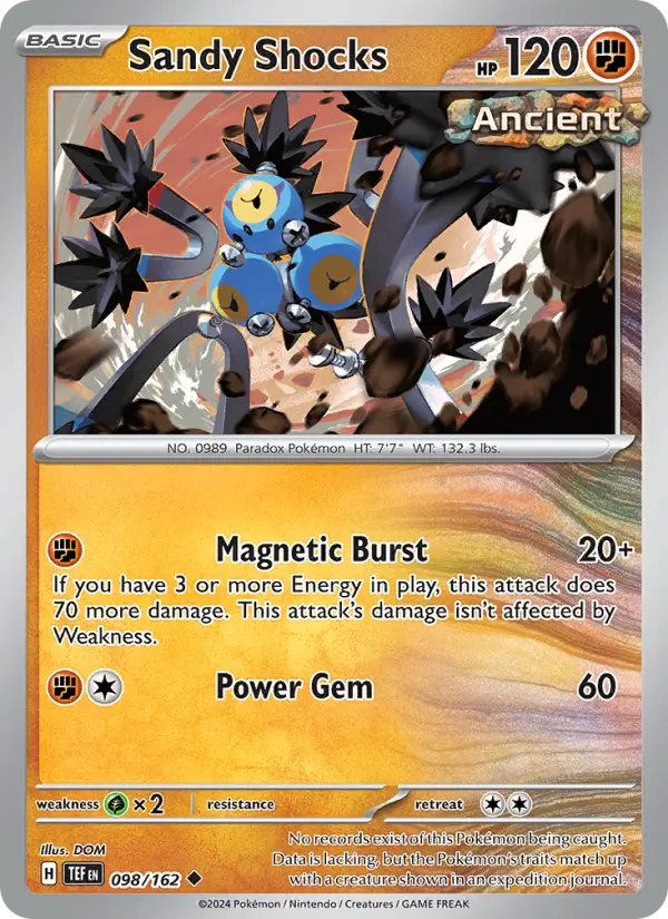 Sandy Shocks Uncommon Pokemon card #098 from Temporal Forces