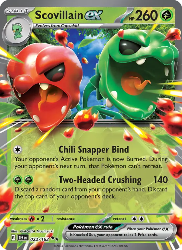 Scovillain ex Double rare Pokemon card #022 from Temporal Forces