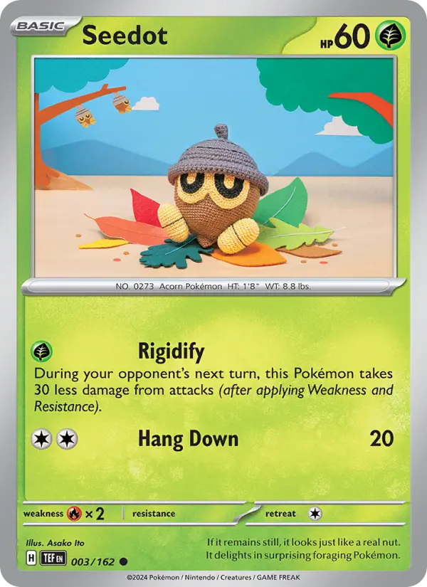 Seedot Common Pokemon card #003 from Temporal Forces
