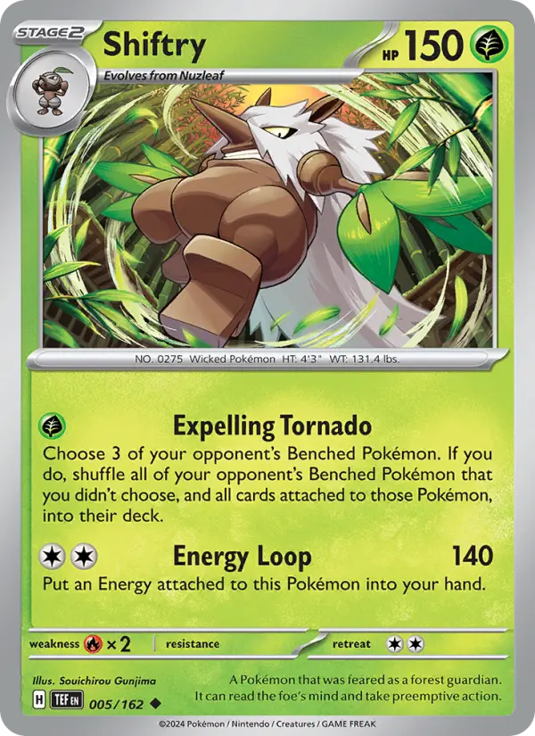 Shiftry Uncommon Pokemon card #005 from Temporal Forces