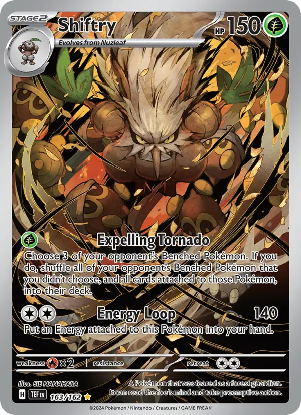Shiftry Illustration rare Pokemon card #163 from Temporal Forces