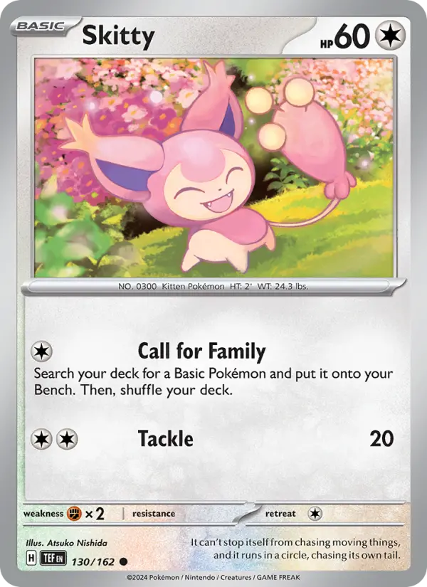 Skitty Common Pokemon card #130 from Temporal Forces