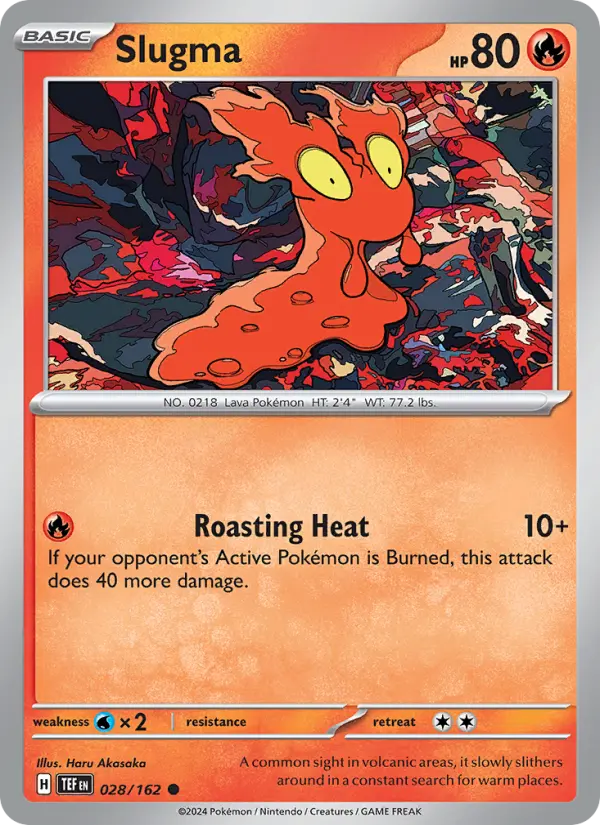 Slugma Common Pokemon card #028 from Temporal Forces