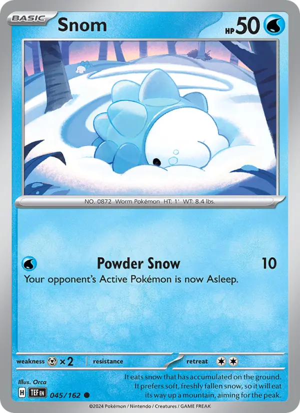 Snom Common Pokemon card #045 from Temporal Forces