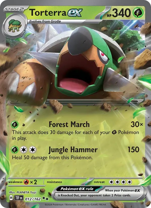 Torterra ex Double rare Pokemon card #012 from Temporal Forces