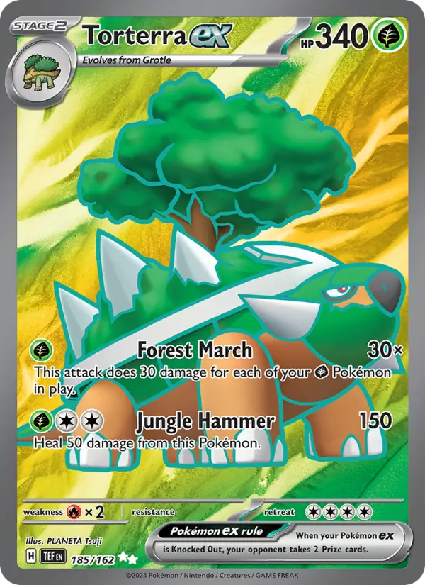 Torterra ex Ultra Rare Pokemon card #185 from Temporal Forces