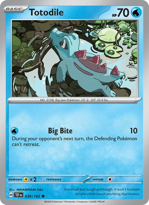 Totodile Common Pokemon card #039 from Temporal Forces