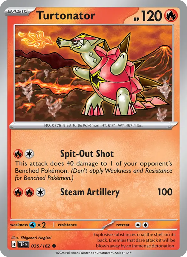 Turtonator Common Pokemon card #035 from Temporal Forces