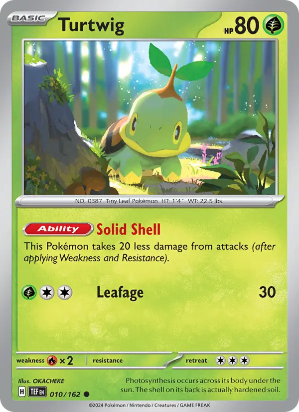 Turtwig Common Pokemon card #010 from Temporal Forces