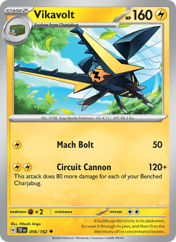 Vikavolt Uncommon Pokemon card #056 from Temporal Forces