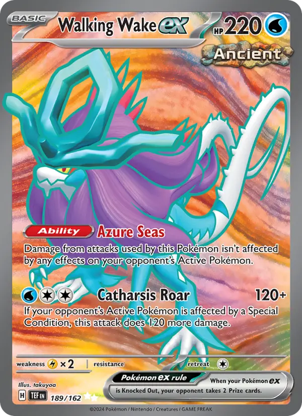 Walking Wake ex Ultra Rare Pokemon card #189 from Temporal Forces