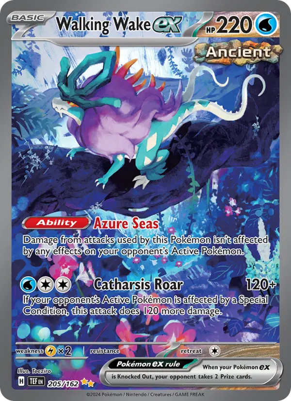 Walking Wake ex Special illustration rare Pokemon card #205 from Temporal Forces