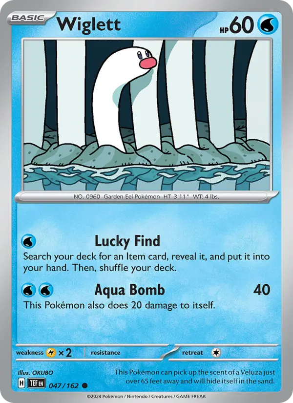 Wiglett Common Pokemon card #047 from Temporal Forces