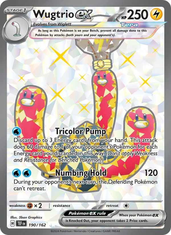 Wugtrio ex Ultra Rare Pokemon card #190 from Temporal Forces