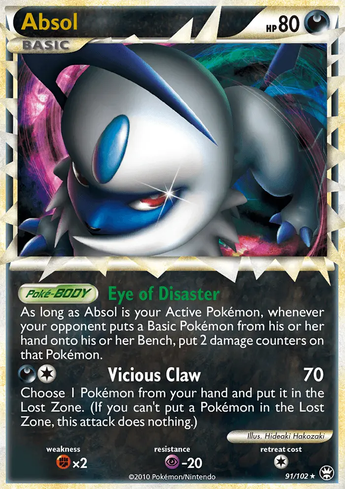 Absol Rare PRIME Pokemon card #91 from Triumphant
