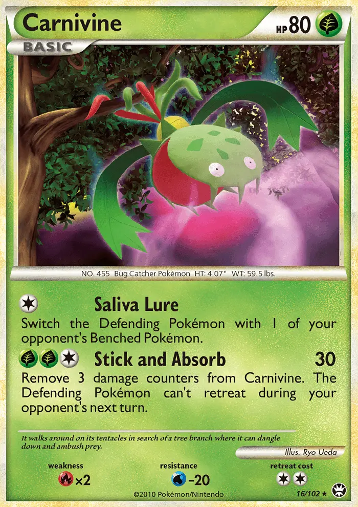Carnivine Rare Pokemon card #16 from Triumphant