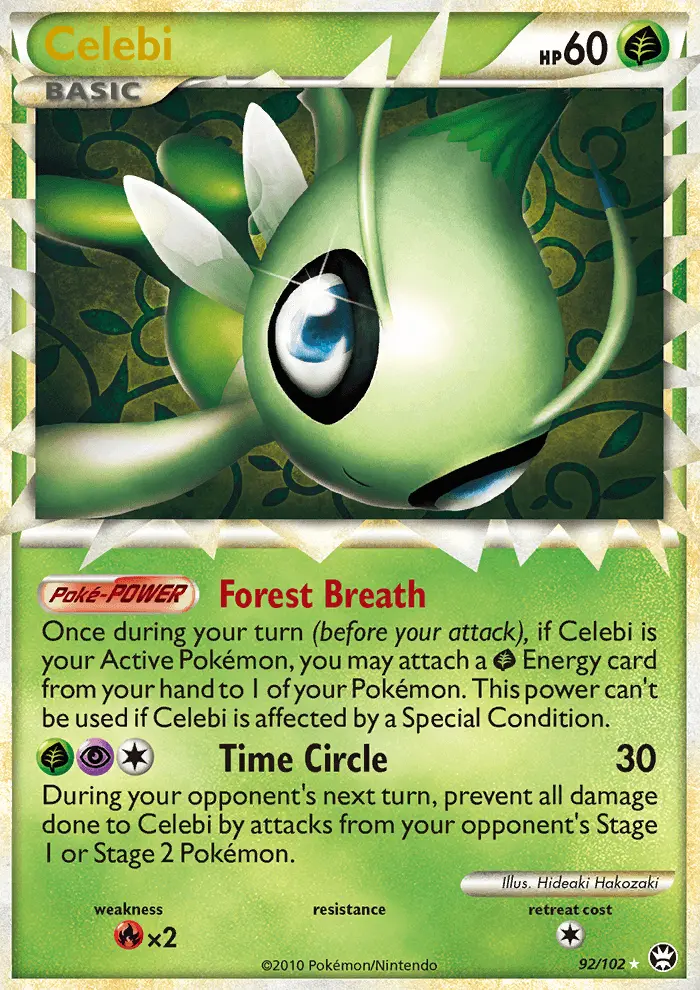 Celebi Rare PRIME Pokemon card #92 from Triumphant